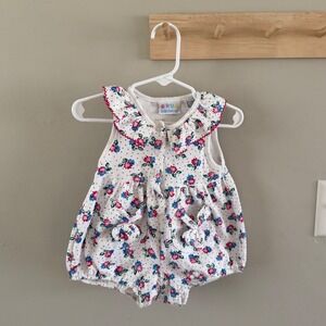 Miniwear 3/6M floral bubble romper
